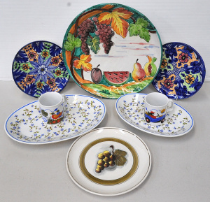 Lot 127 - Group vintage ceramics inc French Phillipe Deshoulieres oval floral pl