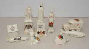 Lot 144 - Group lot - Vintage Souvenir Crested ware china - all Unusual designs