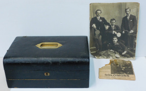 Lot 146 - Victorian black leather bound dispatch box with recessed brass handle