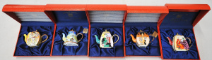 Lot 188 - 5 x Boxed Charlotte di Vita Miniature Enamel Teapots - Impressionist t