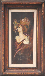Lot 199 - Artist Unknown - Framed Oil painting on Panel - Portrait of a Lady - U