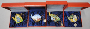 Lot 204 - 4 x Boxed Charlotte di Vita Miniature Enamel Teapots - Impressionist t