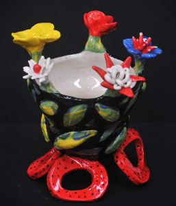 Lot 210 - Sarah Austin contemporary Australian Pottery Vase - standing on Five l