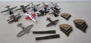 Lot Diecast Model Aeroplanes & Other Military Items incl Franklin Mint K504