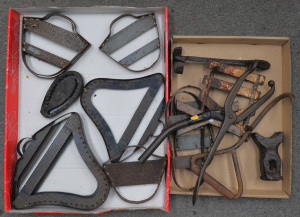 Lot 012 - Group of vintage metal commercialindustrialfarming ware inc branding i