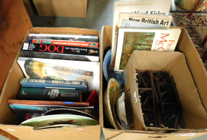 Lot 030 - Mixed lot of 2 boxes inc vintage ceramics, books inc art and other ref