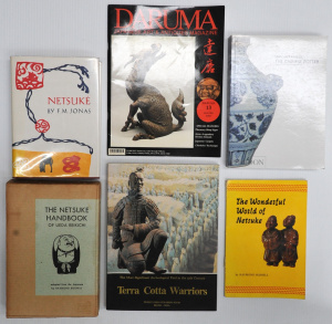 Lot 072 - Group of Oriental art reference books some signed by authors, inc Nets