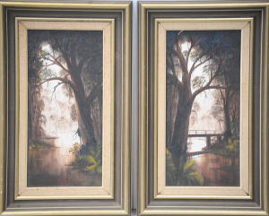 Lot 084 - Hazel Francis Maybus (Active c1980s - 90s) pair Framed Oil Paintings -