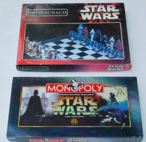 Lot 102 - 2 x boxed complete Vintage Star Wars Games - Chess set featuring Rebel