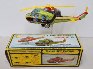 Lot 115 - Vintage Boxed Japanese Tin Toy Flying Sky Patrol Police Highway Helico