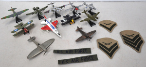 Lot 132 - Lot Diecast Model Aeroplanes & Other Military Items incl Franklin