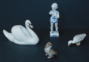 Lot 177 - 4 x Royal Copenhagen & B & G Denmark inc Swan Model 755 22cm H