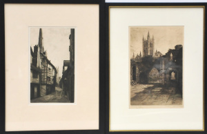 Lot 184 - Ernest Edwin Abbott (1888 - 1973) Pair framed Drypoint Etchings - Stra