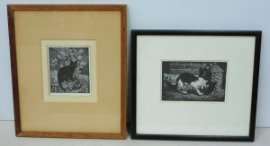 Lot 185 - 2 x framed prints of Lionel Lindsay wood engravings inc The Witch (12c