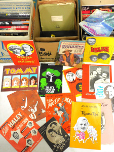 Lot 056 - 3 x Boxes Vintage Theatre & Tour Programmes, Books & 78 rpms i
