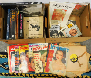 Lot 057 - 2 x Boxes Movie, Music, 1960s Magazines & 78 rpm records inc HC Bo