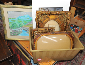 Lot 062 - Group lot - Gilt Classical Picture frames & Prints - Ornate Vic st