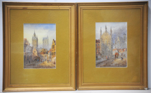 Lot 090 - Edward Nevil (British, 1813 - 1901) pair Gilt framed Watercolours heig