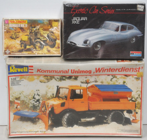Lot 106 - 3 x shrink wrapped and boxed unmade plastic Model Kit Vehicles - 1 24