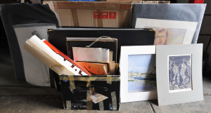 Lot 041 - Large group lot - Unframed paintings & Drawings by Various artists