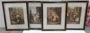 Lot 005 - Set of 4 x framed c1920s Hand coloured Stipple Engravings - Cries of L