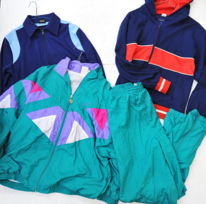 Lot 011 - Group lot - vintage 1970s 80s Tracksuit Clothing - 2 x piece Sfida Par