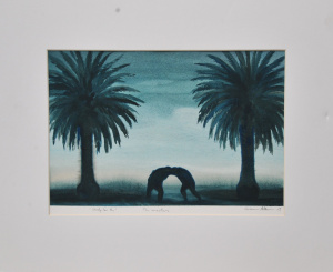 Lot 103 - Graeme Altmann (1966 - ) mounted Watercolour - Study for The Wrestlers