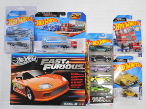 Lot 120 - Small Box Modern Boxed & Carded Hot Wheels from Transformers and F