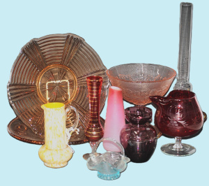 Lot 127 - Group lot Vintage & Modern Coloured Glass - Victorian Ruby Jug, Ye
