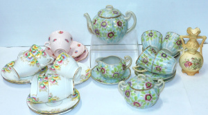 Lot 128 - Group vintage china inc 1930s Japanese teaset, Vale trio, Royal Stand