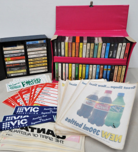 Lot 134 - 2 x Vintage Cases Assorted Cassette Tapes & Box of Vintage Soft Dr
