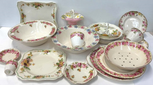 Lot 156 - Lge Grp vintage Royal Doulton incl Wattle & Roses, Roses, wattle,