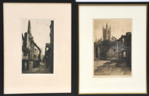 Lot 163 - Ernest Edwin Abbott (1888 - 1973) Pair framed Drypoint Etchings - Stra