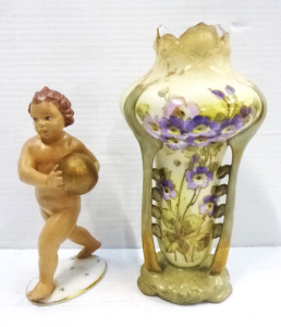 Lot 174 - 2 x Vintage Continental Porcelain items inc Rosenthal figure of a boy