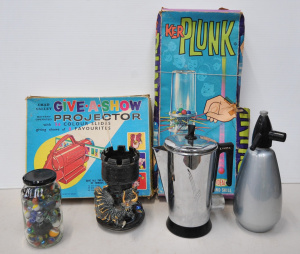 AF Hell Fire Pottery Goblet w Dragon, Linda Model Electric Kettle Made by Rival,