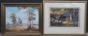 Joan Page (1929 - 1989) Gilt framed Oil painting - The Tall Gum - signed lower r