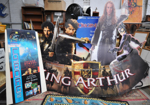 Lot of Video & Film Free Standing Cardboard Cutouts incl Catwoman, Cyborg,