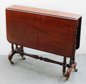 Lot 10 - Vintage mahogany Sutherland drop side gate legged table - 70cm W