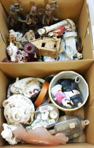 Lot 29 - Large mixed lot of 2 boxes inc Victorian porcelain, Depression glass, m