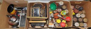 Lot 36 - 4 x Boxes of Assorted Items incl Mixed Hardware in Jars, Assorted Pictu