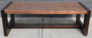 Lot 63 - 1970s Rectangular Berczi Copper Wrapped Coffee Table - Approx 40cm H x