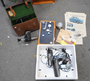 Lot 65 - Lot of Vintage Mixed Items incl Leather Cased Filament Pyrometer, Vinta