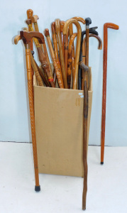 Lot 72 - Box lot - Vintage & Modern Walking Sticks - Carved, turned, etc - 1