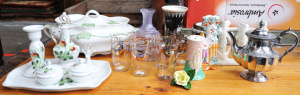 Lot 87 - Group Victorian Ceramics & Glassware inc Dressing Table set with Un