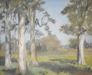 Lot 100 - Bertram Bryning (1875 - 1960) Framed Oil Painting - Australian Landsca