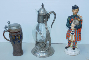 Lot 111 - 3 x vintage bereave vessels inc Art Deco warming tilting coffee carafe