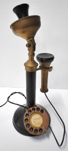 Lot 120 - Vintage Bakelite & Brass GEC England Candlestick telephone