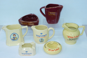 Lot 157 - 7 pces Vintage Wade Whisky advertising ceramics inc King George IV 2 x