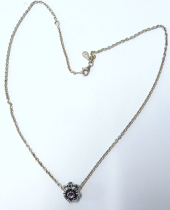 Lot 168 - Silver 925 Pandora Birthday Blooms charm on Pandora chain
