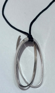 Lot 170 - Modernist 925 silver Jensen style free form pendant 7cms L